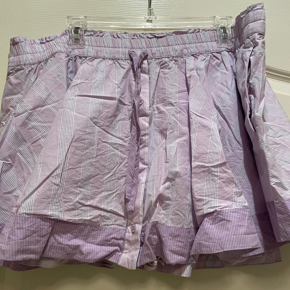 AerieLavender Striped Pleated Skort